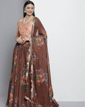 floral print lehenga choli set with dupatta