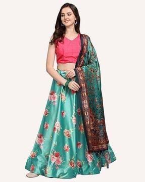 floral print lehenga choli set with dupatta