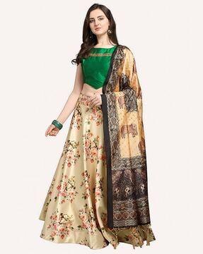 floral print lehenga choli set with dupatta