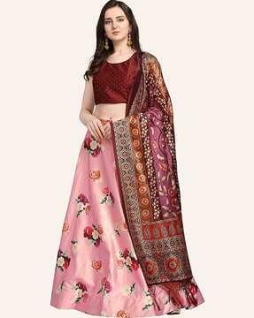 floral print lehenga choli set with dupatta