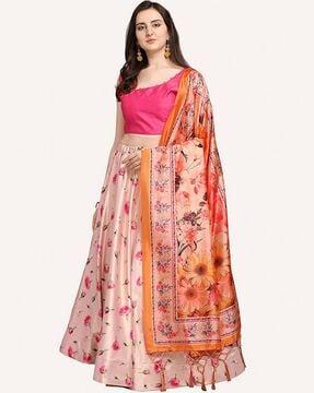 floral print lehenga choli set with dupatta