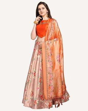 floral print lehenga choli set with dupatta