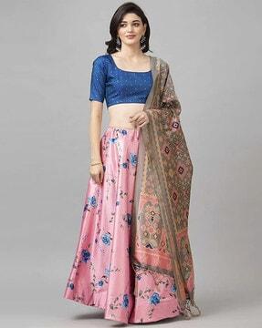 floral print lehenga choli set with dupatta