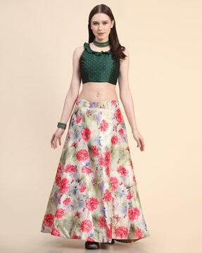 floral print lehenga choli set with dupatta