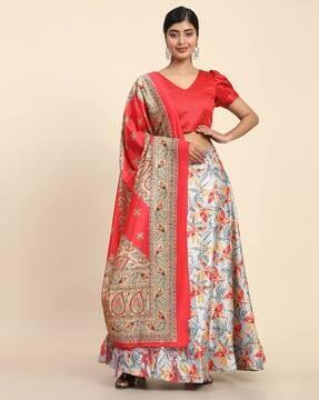 floral print lehenga choli set with dupatta