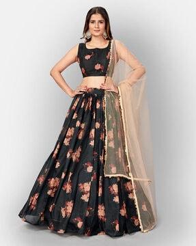 floral print lehenga choli set with dupatta