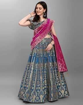 floral print lehenga choli set with dupatta