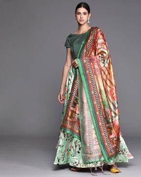 floral print lehenga choli set with dupatta