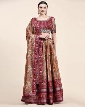 floral print lehenga choli set with dupatta