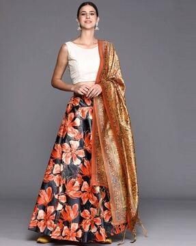 floral print lehenga choli set with dupatta