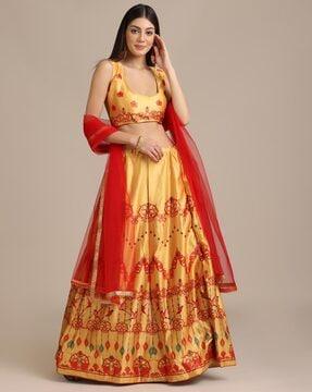 floral print lehenga choli set with dupatta