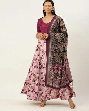 floral print lehenga choli set with dupatta