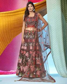 floral print lehenga choli set with dupatta