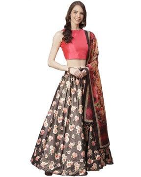 floral print lehenga choli set with dupatta