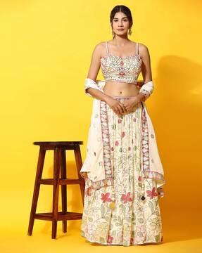 floral print lehenga choli set with dupatta