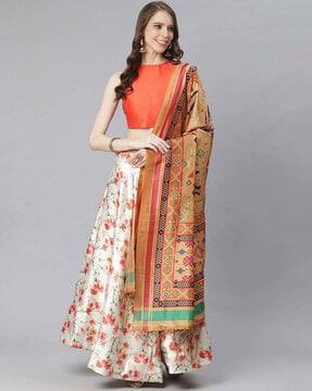 floral print lehenga choli set with dupatta