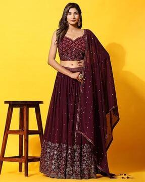 floral print lehenga choli set with dupatta