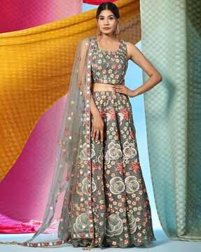 floral print lehenga choli set with dupatta