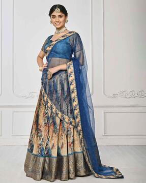 floral print lehenga choli set with dupatta