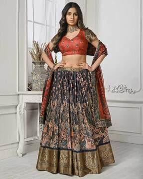 floral print lehenga choli set with dupatta