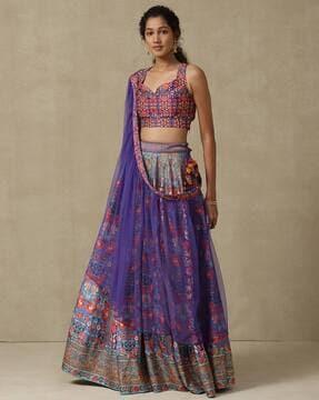 floral print lehenga with blouse & dupatta