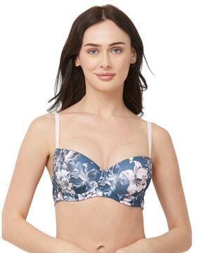 floral print lightly padded bra