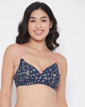 floral print lightly-padded bra