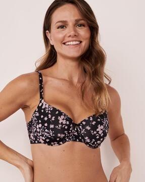 floral print lightly-padded bra