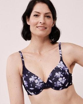 floral print lightly-padded bra