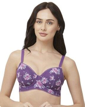 floral print lightly-padded bra