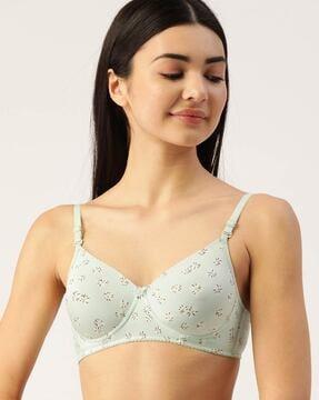 floral print lightly-padded bra