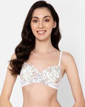 floral print lightly-padded bra