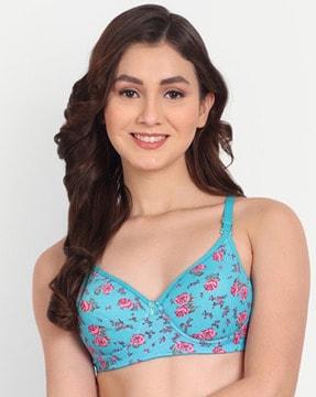 floral print lightly-padded bra