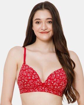 floral print lightly-padded bra