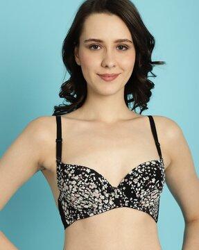 floral print lightly-padded bra