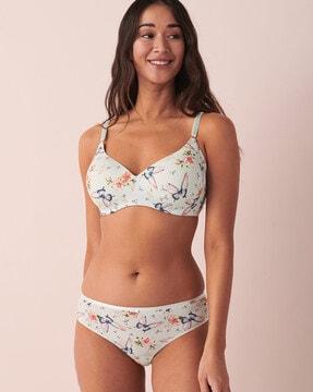 floral print lightly padded bra