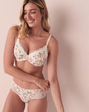 floral print lightly padded bra