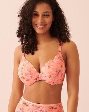 floral print lightly padded bra