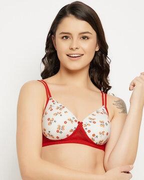 floral print lightly-padded t-shirt bra