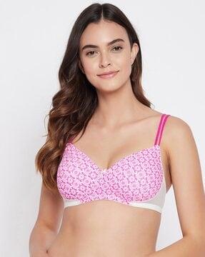 floral print lightly-padded t-shirt bra