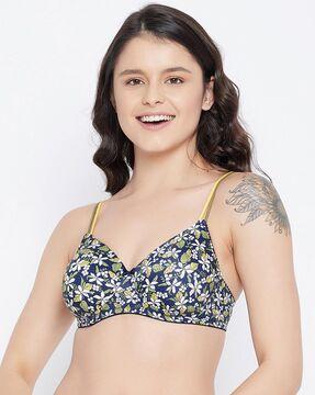 floral print lightly-padded t-shirt bra