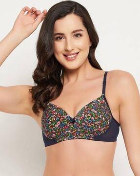 floral print lightly-padded t-shirt bra