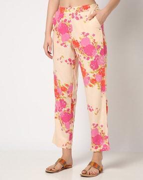 floral print linen pants