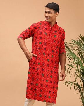 floral print long kurta