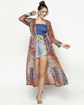 floral print long shrug