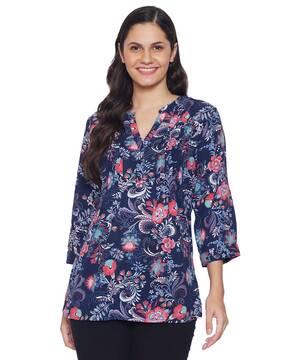 floral print loose-fit tunic