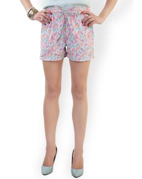 floral print mid-rise city shorts