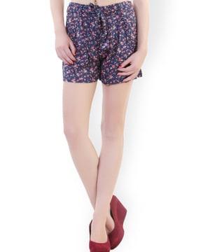 floral print mid-rise city shorts