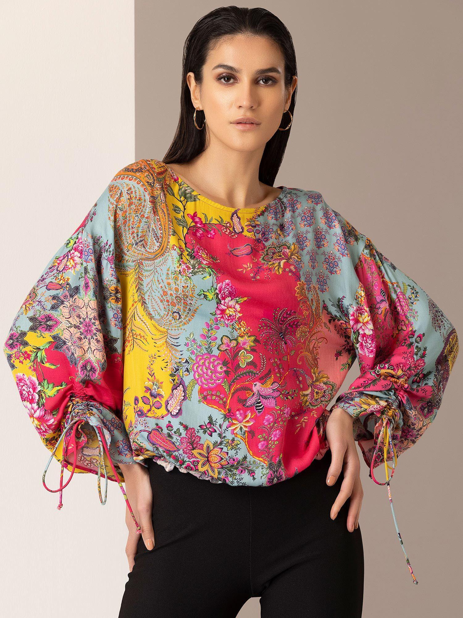 floral print multicolour top