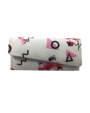 floral print multipurpose pouch with asymmetrical closure